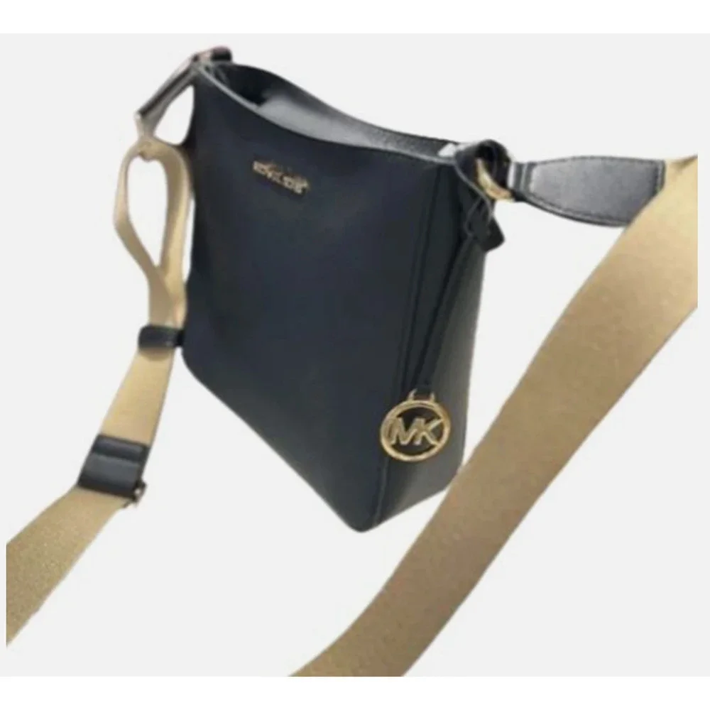 Michael Kors Small Leather Crossbody Bag (Black) 35S4GTVC5L - Picture 2 of 4